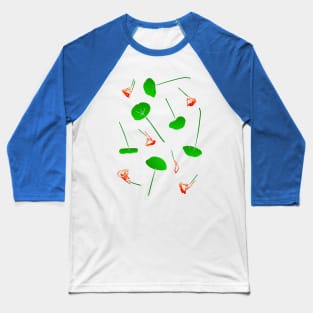 Nasturtium Flower Floral Pattern Baseball T-Shirt